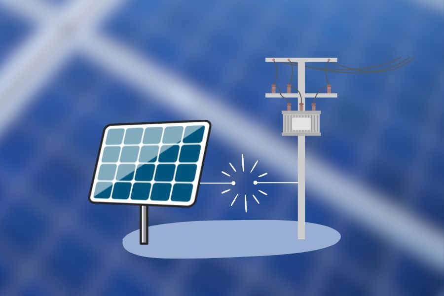 Concept of disconnecting solar panel from grid